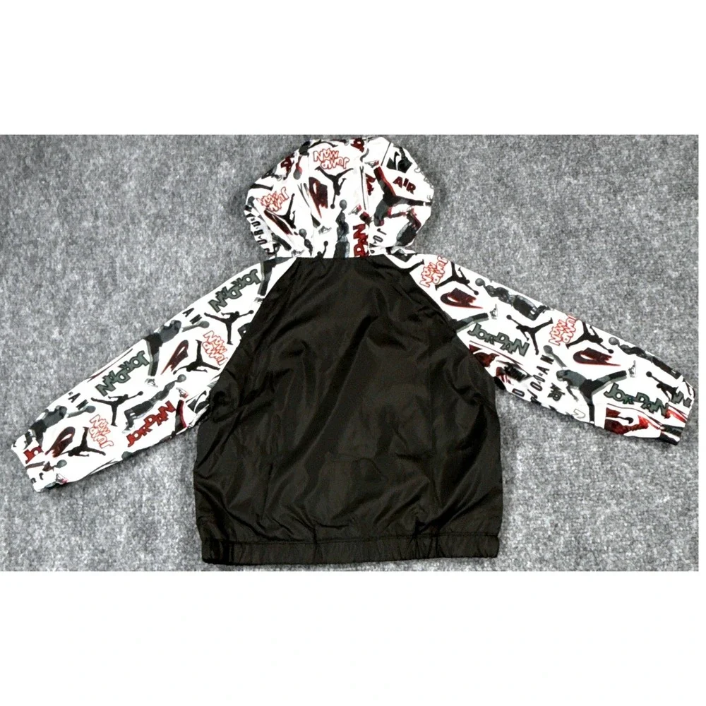 Jordan Jumpman Toddler 18 Month Windbreaker Jacket Black White Red NWT